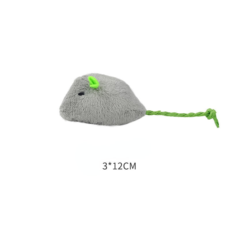 Katze Spielzeug, Katzenspielzeug Plüsch Mäuse mit Katzenminze, interaktives Spielzeug für Katzen in Beige, Hellgrau & Mittelgrau