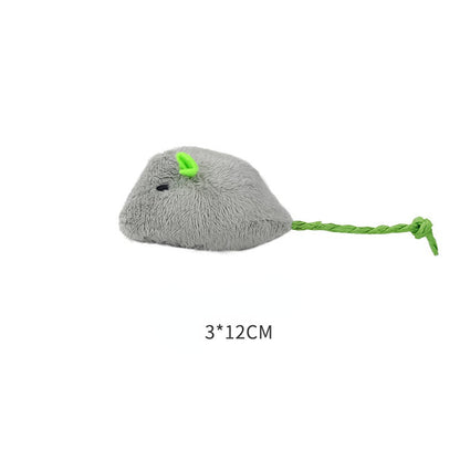 Katze Spielzeug, Katzenspielzeug Plüsch Mäuse mit Katzenminze, interaktives Spielzeug für Katzen in Beige, Hellgrau & Mittelgrau