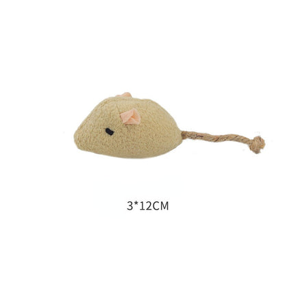 Katze Spielzeug, Katzenspielzeug Plüsch Mäuse mit Katzenminze, interaktives Spielzeug für Katzen in Beige, Hellgrau & Mittelgrau
