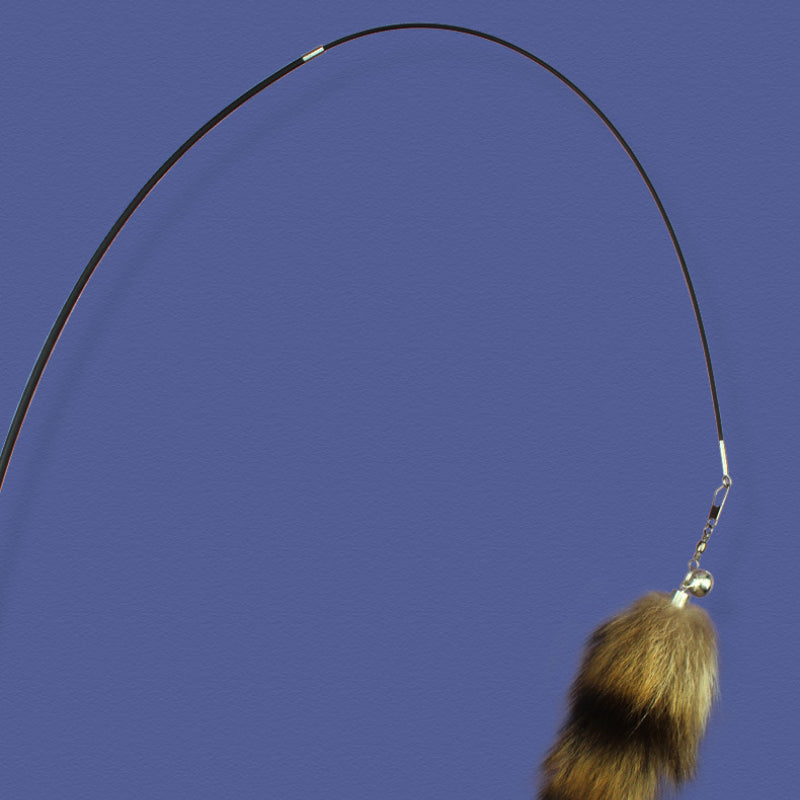 Katzen Spielzeug, Kunstfaser Fuchs-Schwanz Katzenangel mit Skalierbar Flexibler Stange, Ideal für Spiel & Beschäftigung