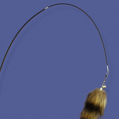 Katzen Spielzeug, Kunstfaser Fuchs-Schwanz Katzenangel mit Skalierbar Flexibler Stange, Ideal für Spiel & Beschäftigung