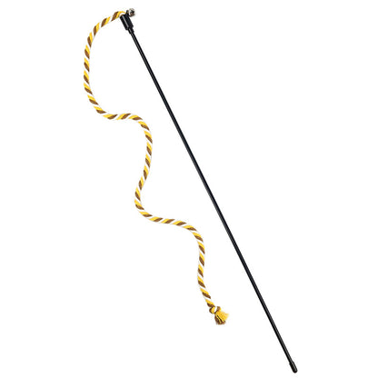 Katzen Spielzeug, Farbige Baumwollseil katzenangel in Orange, Gelb & Grün für Katzen Spielstunden, Selbstgenuss (1 Stück)