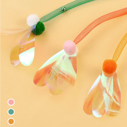 Katze Spielzeug, Insekt Katzenangel mit Elastischem Netz & Glöckchen für Katzen zur Selbstunterhaltung, Drei Farben erhältlich (1 Stück)