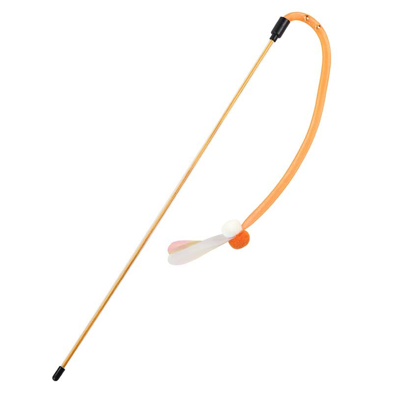 Katze Spielzeug, Insekt Katzenangel mit Elastischem Netz & Glöckchen für Katzen zur Selbstunterhaltung, Drei Farben erhältlich (1 Stück)