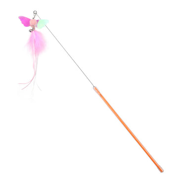 Katze Spielzeug, Teleskopisch Klingel Feder Katzenangeln mit Fische, Schmetterlinge & Libellen, Unterhaltungsspiele für Katzen