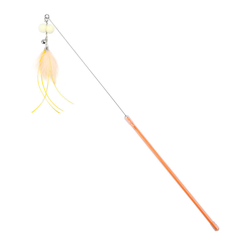 Katze Spielzeug, Teleskopisch Klingel Feder Katzenangeln mit Fische, Schmetterlinge & Libellen, Unterhaltungsspiele für Katzen