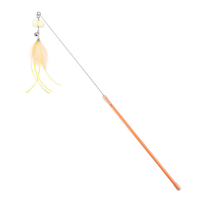 Katze Spielzeug, Teleskopisch Klingel Feder Katzenangeln mit Fische, Schmetterlinge & Libellen, Unterhaltungsspiele für Katzen