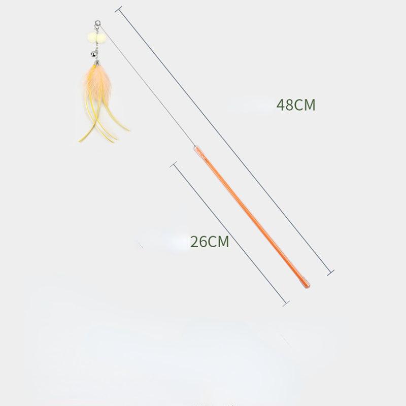 Katze Spielzeug, Teleskopisch Klingel Feder Katzenangeln mit Fische, Schmetterlinge & Libellen, Unterhaltungsspiele für Katzen