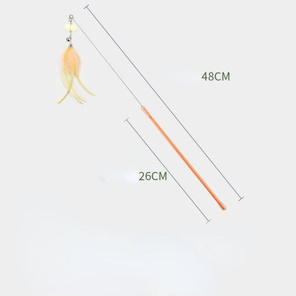 Katze Spielzeug, Teleskopisch Klingel Feder Katzenangeln mit Fische, Schmetterlinge & Libellen, Unterhaltungsspiele für Katzen