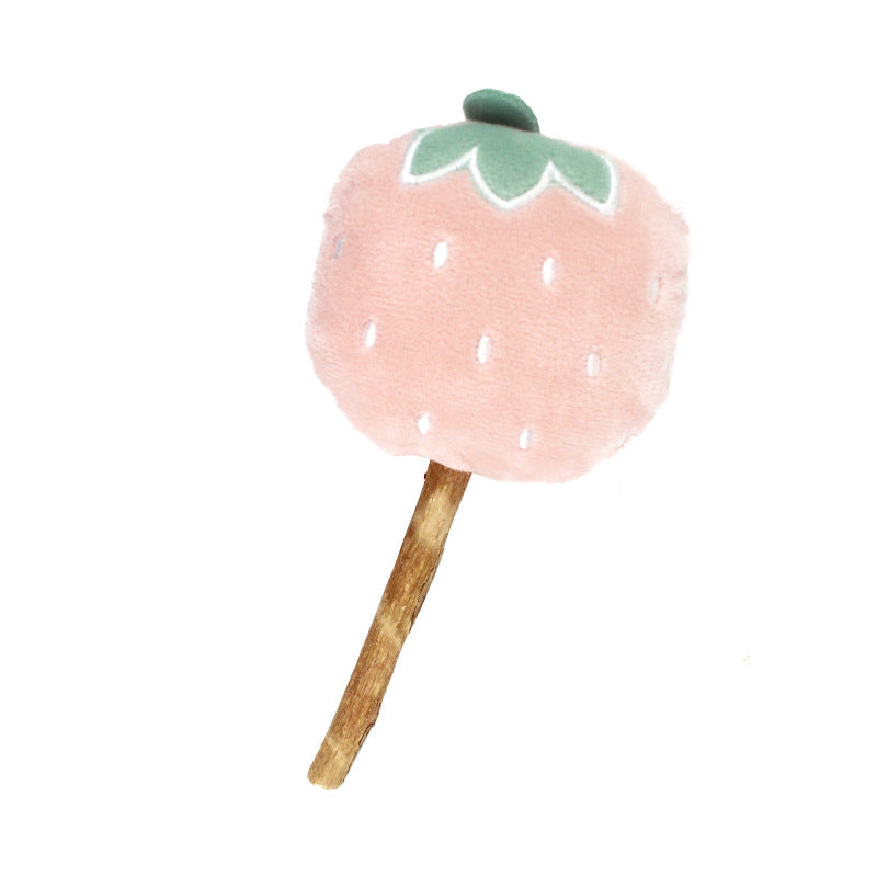 Katze Spielzeug, Katzenminze Plüschspielzeug mit Fruchtform, Spielzeug mit kleinen Glöckchen, ideal als Zahnreibestick und zur Zahnpflege