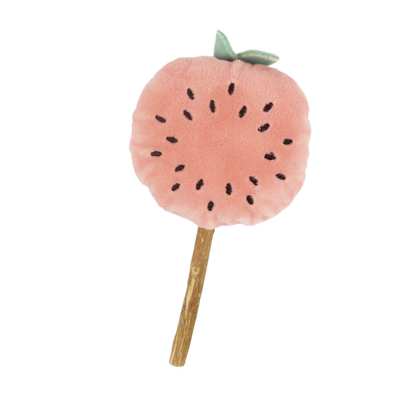 Katze Spielzeug, Katzenminze Plüschspielzeug mit Fruchtform, Spielzeug mit kleinen Glöckchen, ideal als Zahnreibestick und zur Zahnpflege