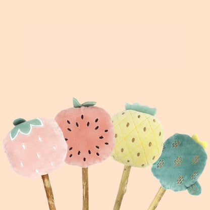 Katze Spielzeug, Katzenminze Plüschspielzeug mit Fruchtform, Spielzeug mit kleinen Glöckchen, ideal als Zahnreibestick und zur Zahnpflege