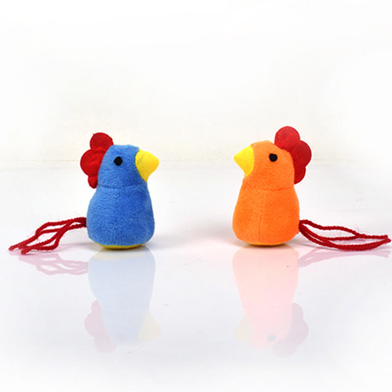 Katzen Kuscheltier mit Katzenminze, niedliche Küken-Form, 2-teilig, tragbar und kompakt, Orange und Blau