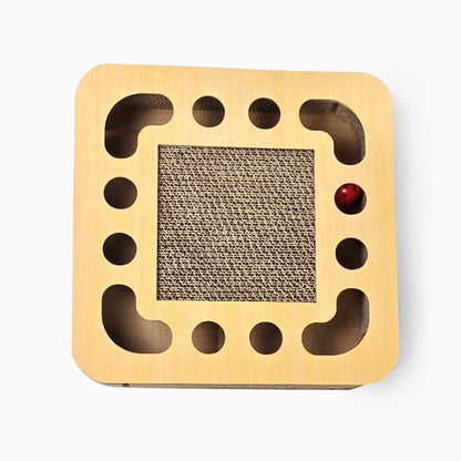 Spielzeug Katze, Multifunktionales Intelligenzspielzeug für Katzen, 2-in-1 Kratzbrett und Ballspielzeug, robust und langlebig