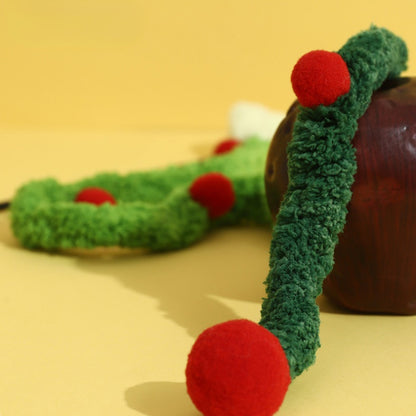 Katze Spielzeug, Raupen-Katzenangel mit Kleine Glocke, Langer Plüsch in Blau, Pink & Grün, 48 cm Holzgriff, Interaktives