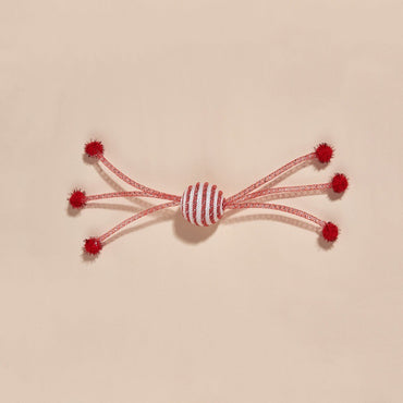 Katze Spielzeug, Katzenball aus Netzseil mit 6 kleine Bälle, Verfügbar in Grün, Rot & Blau, Selbstspielzeug für Katzen (1 Stück)