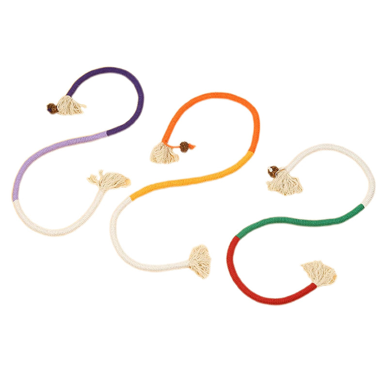 Katzen Spielzeug, Katzen Kauspielzeug aus 70 cm Baumwollseil für Kätzchen zum Spielen & Schärfen der Zähne, 3 Farben wählbar (1 Stück)