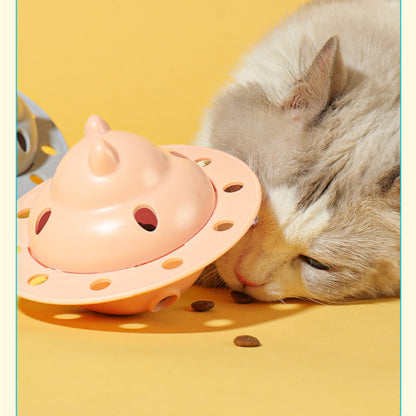 Intelligenzspielzeug Katze, Fliegende Scheibenform, Futterspielzeug für Katzen, Leckereien verteilen im Spiel, Drei Farben