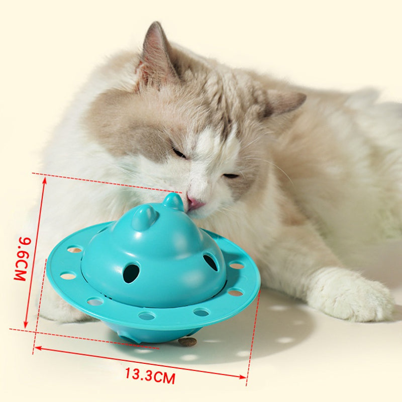 Intelligenzspielzeug Katze, Fliegende Scheibenform, Futterspielzeug für Katzen, Leckereien verteilen im Spiel, Drei Farben