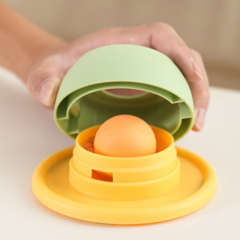 Intelligenzspielzeug Katze, Leckball Slow Food Spielzeug für Kippschutz, Zahnreinigung Katzenspielzeug in Grau, Grün & Gelb