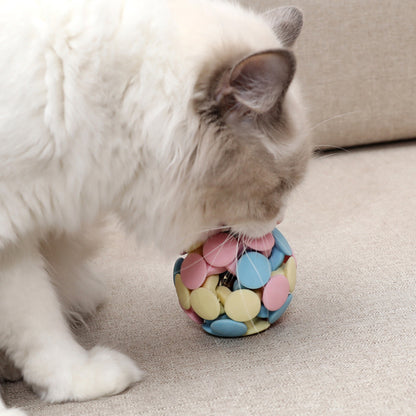 Katzen Spielzeug, Katzenball, Makaron-Drei-Farben-Glockenbälle Bälle, 6,5 cm & 7,5 cm Zwei Durchmesser, Entspannung für Katzen