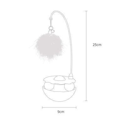 Katzen Spielzeug, Gelb Cat-Drehteller, Kippsicheres Design mit Wackel Federglocken-Katzenangel & Katzenminze-Bälle