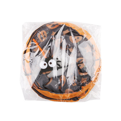 Katzentunnel für Katzen, Halloween-Kürbis-Druckmuster, Faltbarer Katzen-Tunnel mit Lautes Papier & Spinnenanhänger