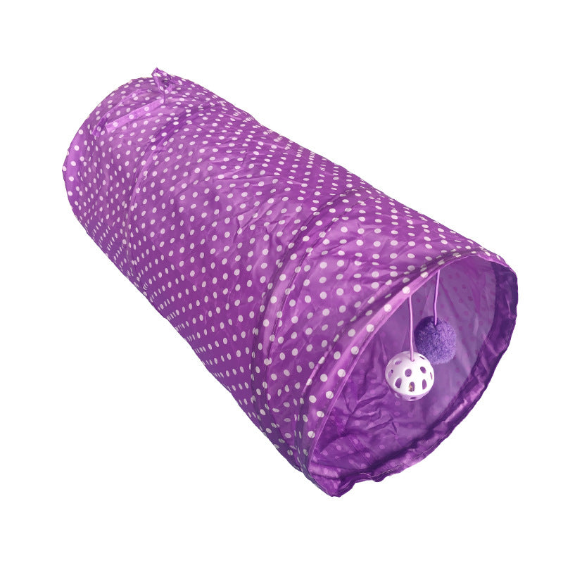 Katzentunnel für Katzen, Interaktives Intelligenzspielzeug Faltbar, Drei Farben eingestellt-Lila, Gelb, Orange, 50x25x25 cm