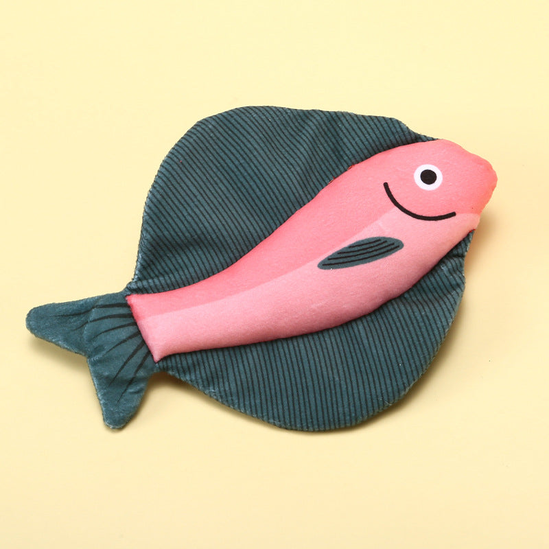 Kuscheltier für Katze, Plüsch-Simulationsfisch Spielzeug mit Lautes Papier & Katzenminze, Drei Varianten wählbar