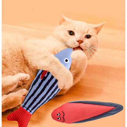 Kuscheltier für Katze, Plüsch-Simulationsfisch Spielzeug mit Lautes Papier & Katzenminze, Drei Varianten wählbar