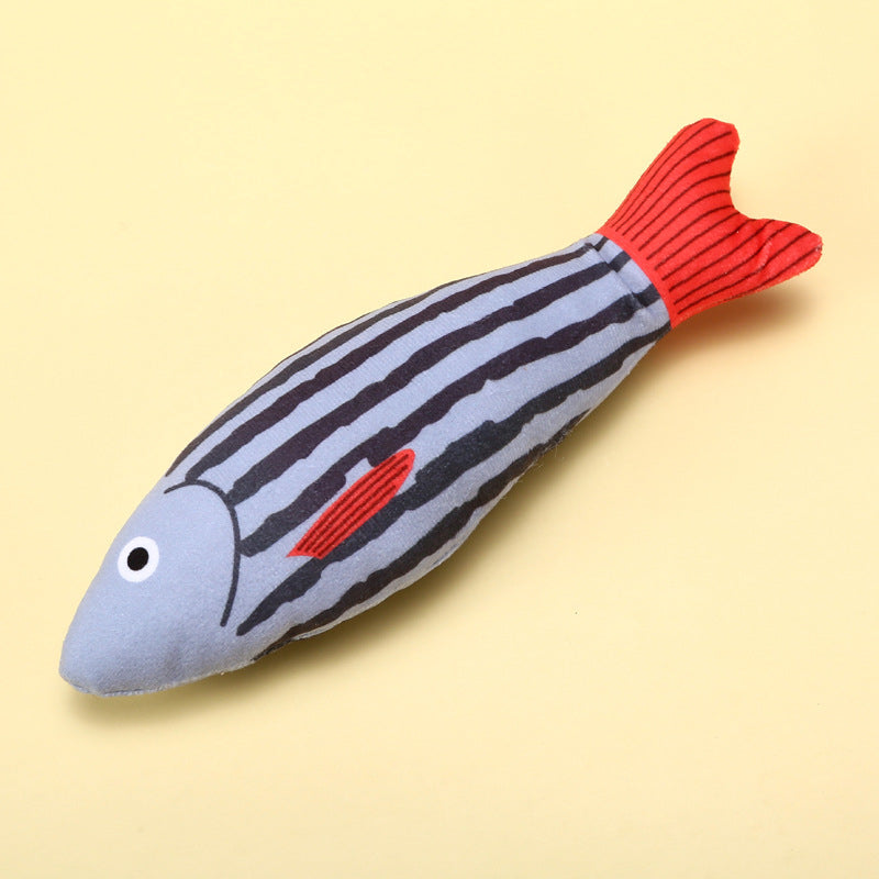 Kuscheltier für Katze, Plüsch-Simulationsfisch Spielzeug mit Lautes Papier & Katzenminze, Drei Varianten wählbar