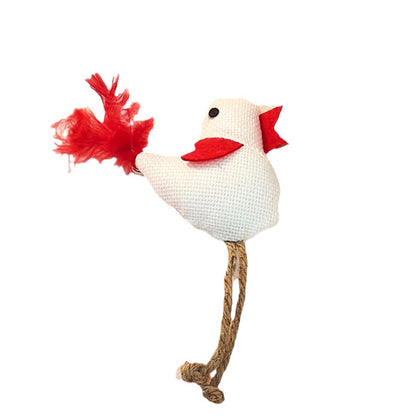 Katzen Spielzeug, Leinen Vogel-Katzenspielzeug mit Glocken & Federn, inkl. Katzenminze, 5 Farben, 5er-Pack, Kauen und Spielen