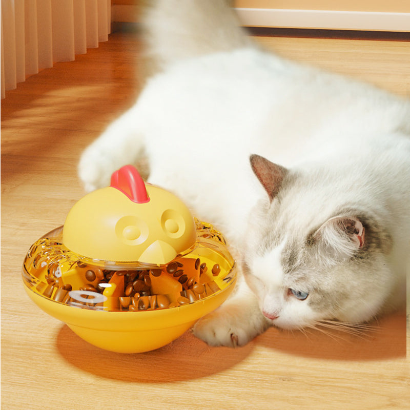 Intelligenzspielzeug Katze, Küken Form Cat-Drehteller, Kippschutz-Design, Futterspielzeug für verschiedene Snackgrößen