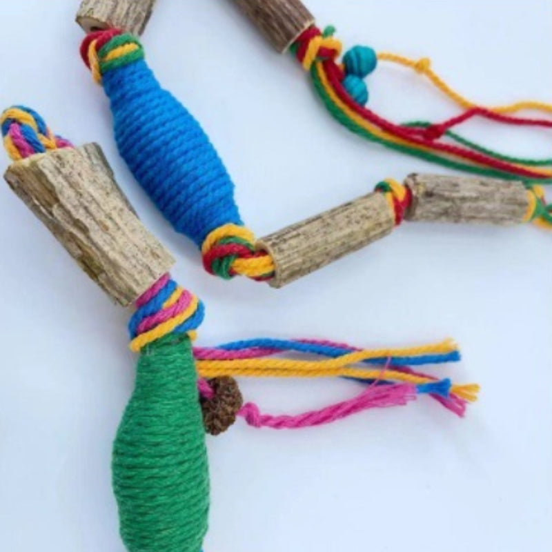 Katze Spielzeug, Katzenminze Spielzeug aus Baumwollseil in Grün und Blau, Beißspielzeug  Spielzeug & Zahnpflegefür Katzen