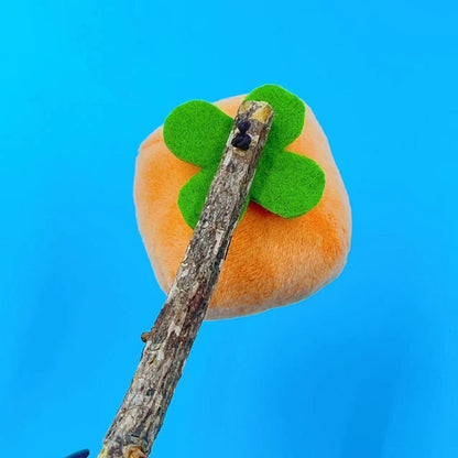 Kuscheltier Katze, 6 cm Persimmon mit Katzenminze, Weich & bequem, Beißspielzeug für Katzen, Zahnreinigung, 2er Set