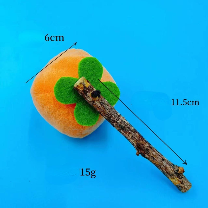 Kuscheltier Katze, 6 cm Persimmon mit Katzenminze, Weich & bequem, Beißspielzeug für Katzen, Zahnreinigung, 2er Set