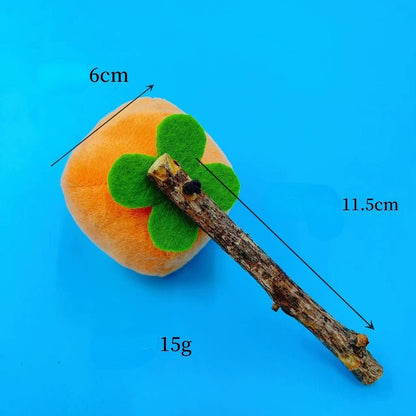 Kuscheltier Katze, 6 cm Persimmon mit Katzenminze, Weich & bequem, Beißspielzeug für Katzen, Zahnreinigung, 2er Set