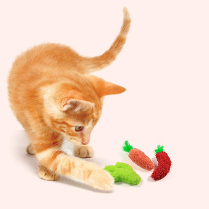 Kuscheltier für Katze, Kaktus-Karotten-Paprika mit Katzenminze und Lautes Papier für stundenlangen Spielspaß, 3er Set