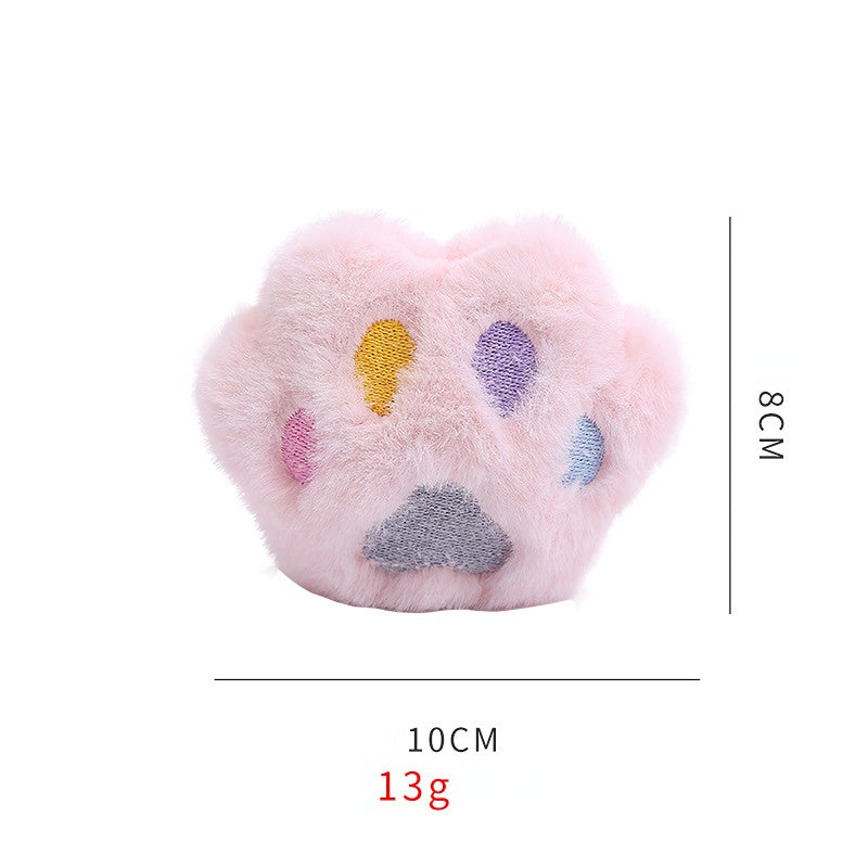 Katze Kuscheltier, Süße Katzenpfote mit Katzenminze, weiches und sicheres, in zwei Farbtönen: Rosa und Grau, 2er Set