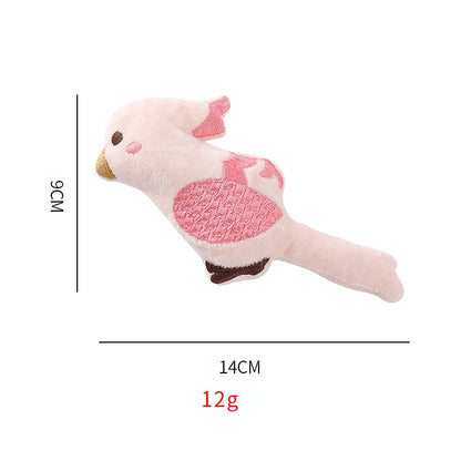 Kuscheltier für Katze, Süße, Weich Plüschvögel mit Katzenminze & Lautes Papier, zum Spielen und Entspannen, 3er-Set