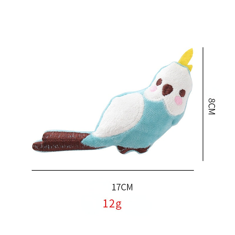 Kuscheltier für Katze, Süße, Weich Plüschvögel mit Katzenminze & Lautes Papier, zum Spielen und Entspannen, 3er-Set