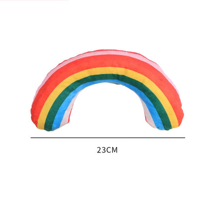 Kuscheltier für Katze, Regenbogenfarben Plüsch Katzenkissen, Katzenminze Spielzeug, 2er-Set