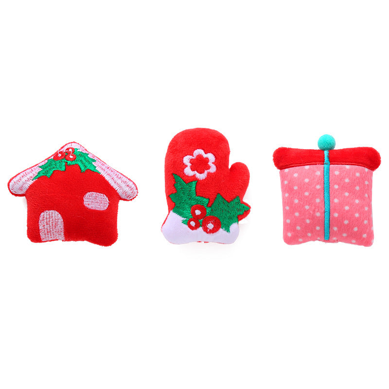 Kuscheltier für Katze, Katzen Spielzeug mit Katzenminze, Weihnachtsserie, 3-teiliges Set für Kätzchen und kleine Katzen