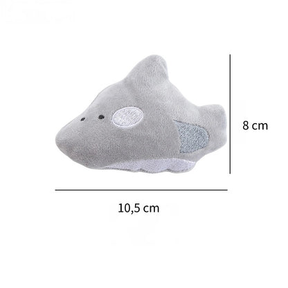 Katze Kuscheltier, Katzen Spielzeug mit Katzenminze, Meerestiere Set mit Teufelsrochen, Clownfisch und Hai, Farbenfroh (3 Stück)