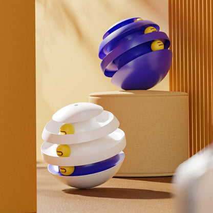 Katzen Spielzeug, Wackelspielzeug Intelligenzspielzeug, Kombination aus Ballspiel und Schienenbahn, Durchmesser 22cm, langlebig und unterhaltsam