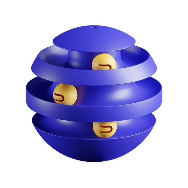 Katzen Spielzeug, Wackelspielzeug Intelligenzspielzeug, Kombination aus Ballspiel und Schienenbahn, Durchmesser 22cm, langlebig und unterhaltsam