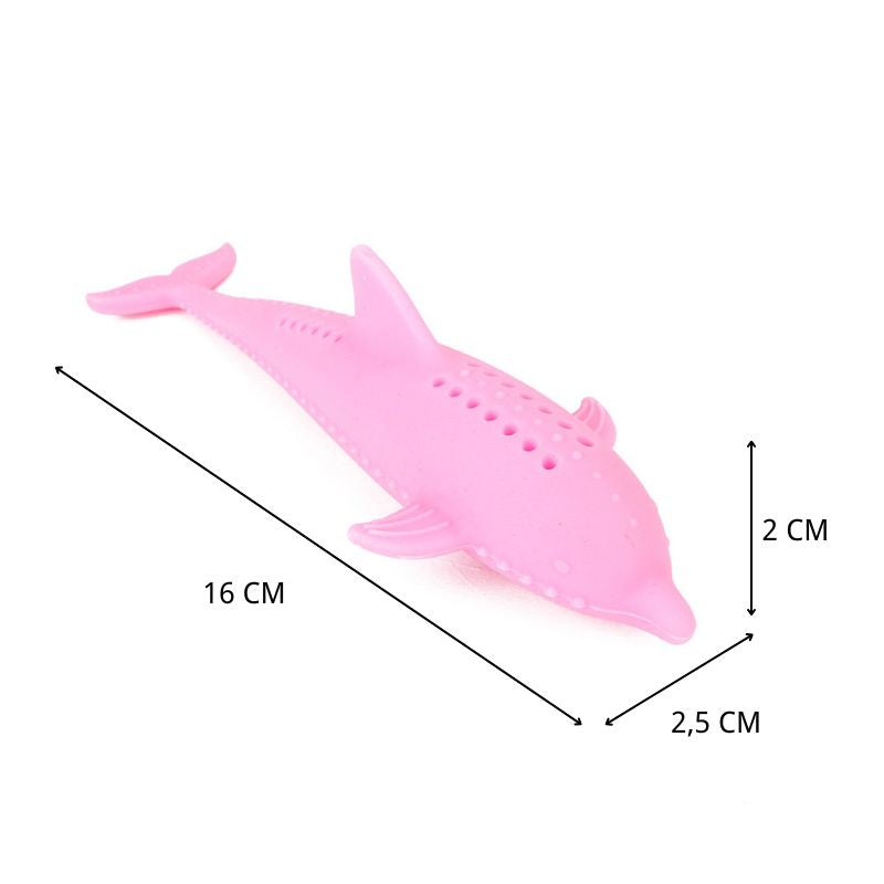 Katzen Spielzeug, Fischförmiges Zahnpflege-Spielzeug aus Silikon mit Platz für Katzenminze, 3-teilig in Blau, Rosa und Weiß