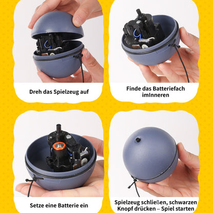 Katzenspielzeug elektrisch, Interaktives Katzenball mit Mause-Spielzeug, 8,1 cm Durchmesser, Grau, für aktive Katzen