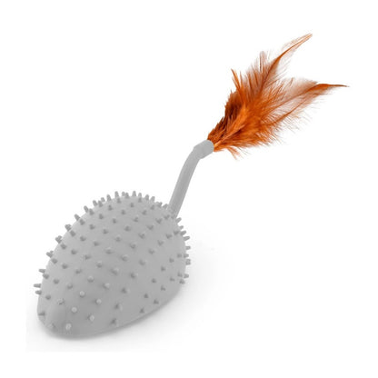 Katzenspielzeug Elektrisch, Katzenspielzeug Maus mit Silikonhülle und Feder-Schwanz, Grau, für maximale Aufmerksamkeit