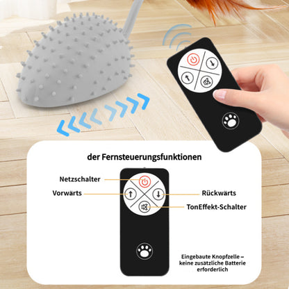 Katzenspielzeug Elektrisch, Katzenspielzeug Maus mit Silikonhülle und Feder-Schwanz, Grau, für maximale Aufmerksamkeit